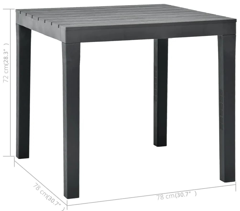 Mesa de jardim com 2 bancos plástico antracite