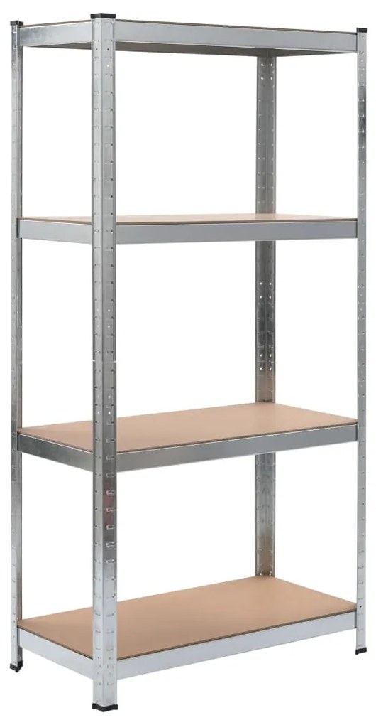 Prateleiras de arrumação 80x40x160 cm aço e MDF prateado