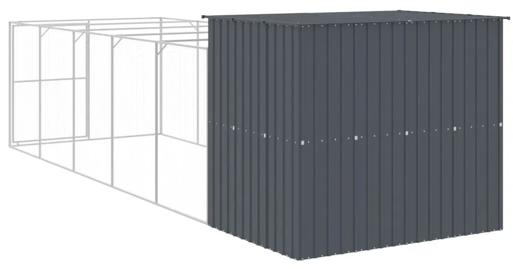 Casota p/ cães c/ parque 214x661x181 cm aço galvaniz. antracite