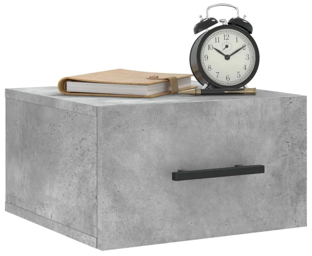 Mesa cabeceira montagem na parede 35x35x20 cm cinzento cimento