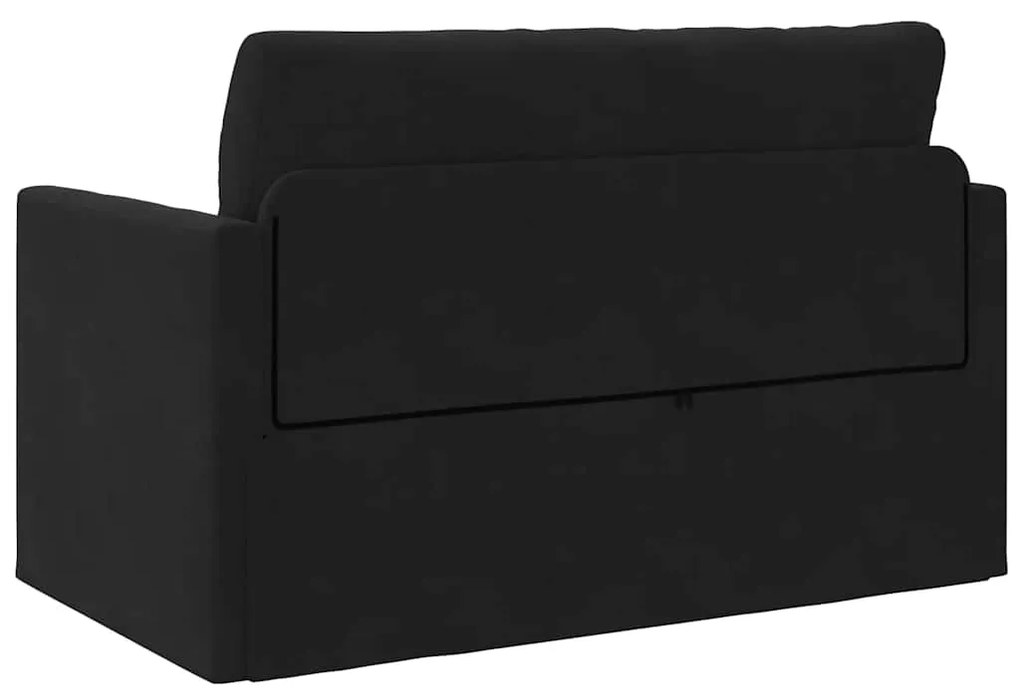Sofá Cama 2-em-1 Preto 124x204x61 cm Veludo