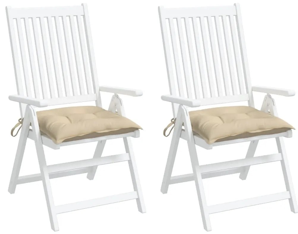 Almofadões de cadeira 2 pcs 40x40x7 cm tecido oxford bege