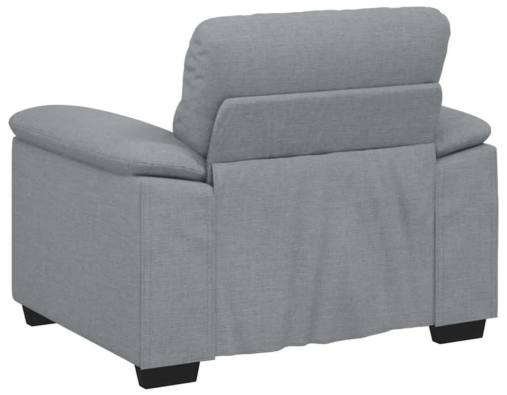 Poltrona tecido 60 cm cinzento-claro
