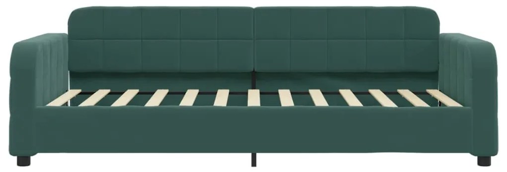 Sofá-cama 100x200 cm veludo verde-escuro