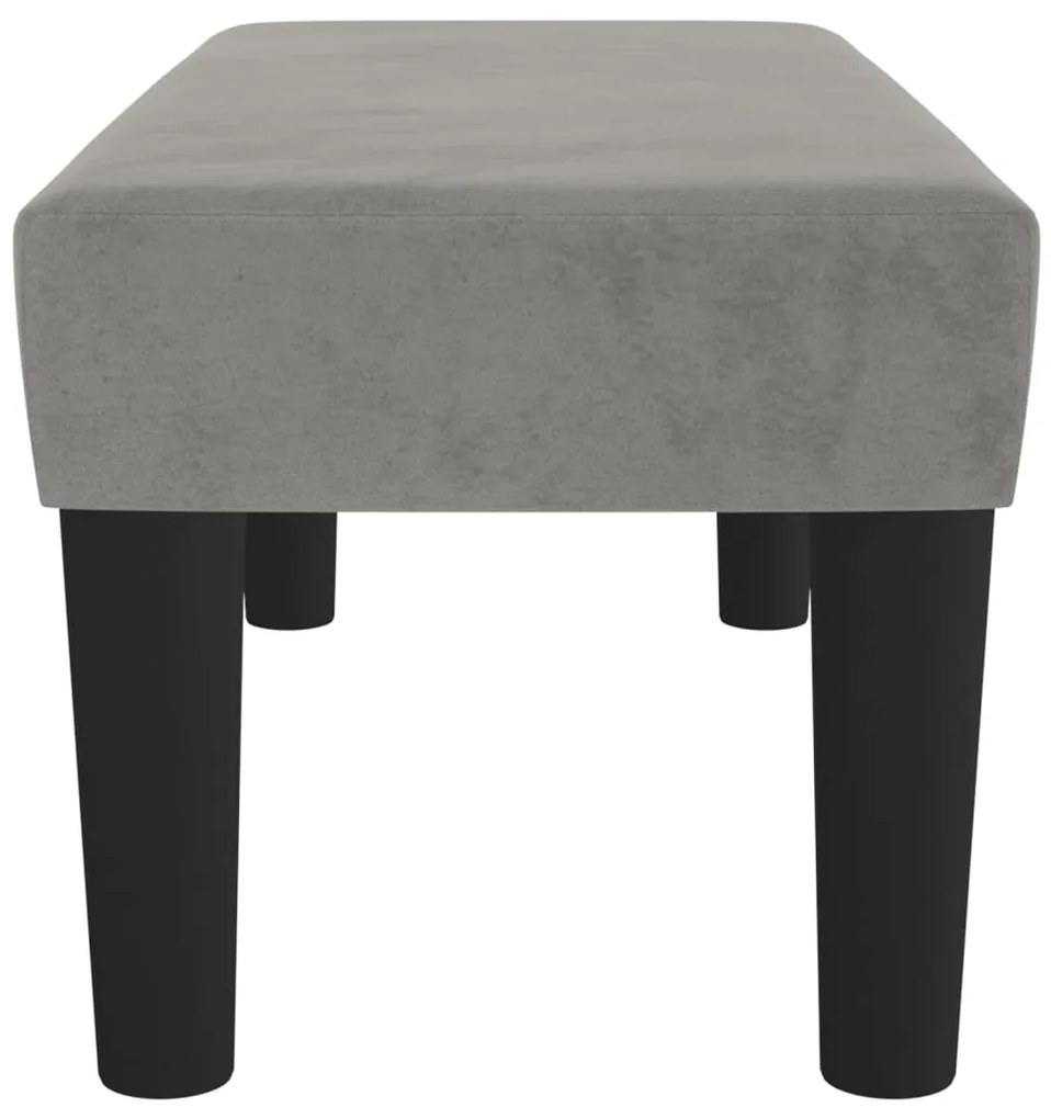 Banco 70x30x30 cm veludo cinzento-claro