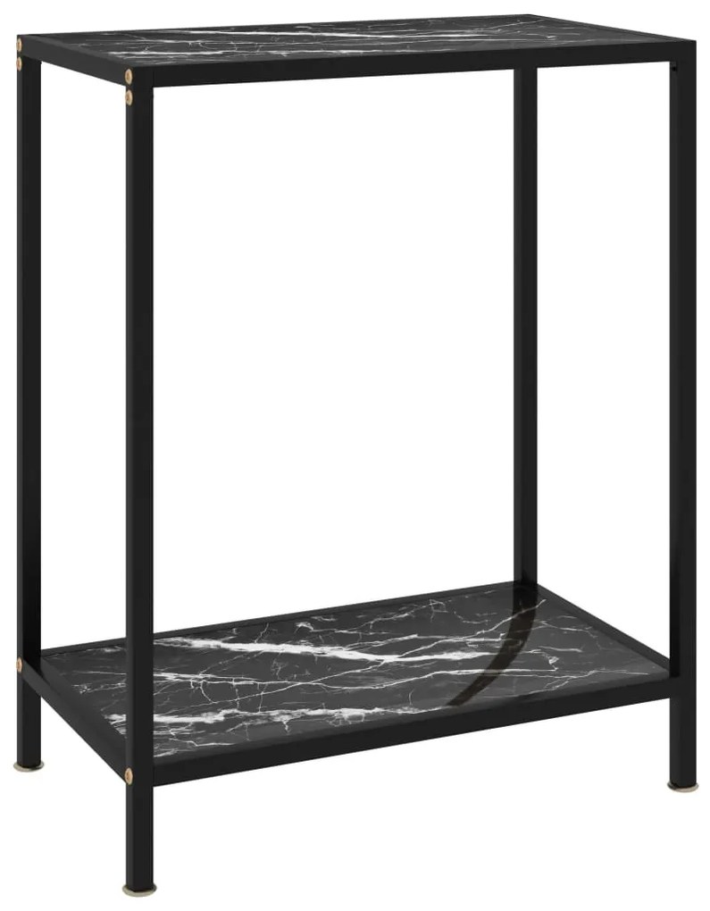 vidaXL Mesa consola 60x35x75 cm vidro temperado preto