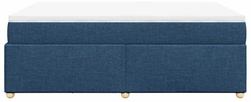 Cama com molas/colchão 140x190 cm tecido azul