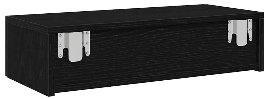 Prateleira parede c/ gavetas 60x26,5x15 cm deriv. madeira preto