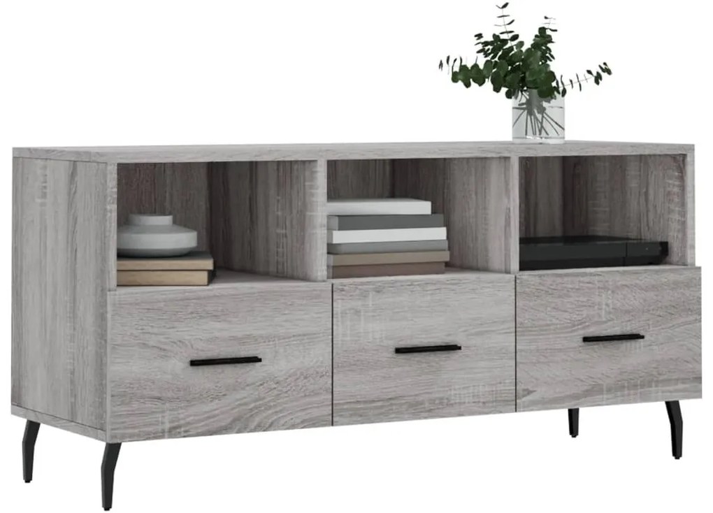 Móvel de TV 102x36x50 cm derivados de madeira cinzento sonoma