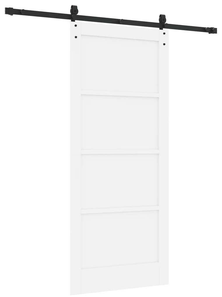 Porta Deslizante vidaXL com Conjunto de Hardware Branca 86x198.5 cm Ma