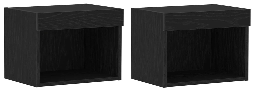 Prateleira Flutuante vidaXL 2 pcs Carvalho Preto 40x28,5x40 cm Madeira