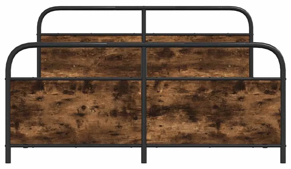 Estrutura de cama sem colchão 150x200 cm metal carvalho fumado
