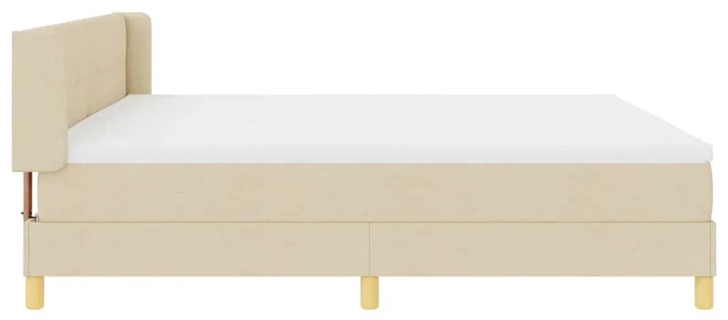 Cama Box com Colchão Creme, 200 x 200 cm, Tecido