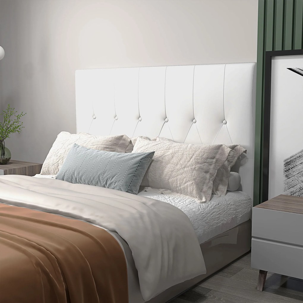 Cabeceira de Cama 160cm Cabeceira de Cama Estofada em Linho e Acolchoa