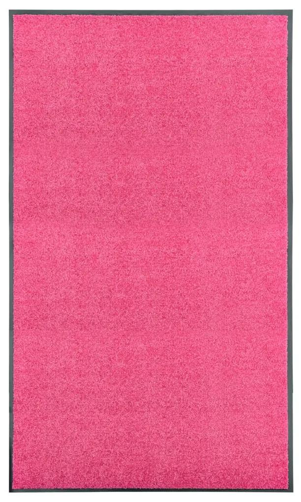 323449 vidaXL Tapete de porta lavável 90x150 cm rosa