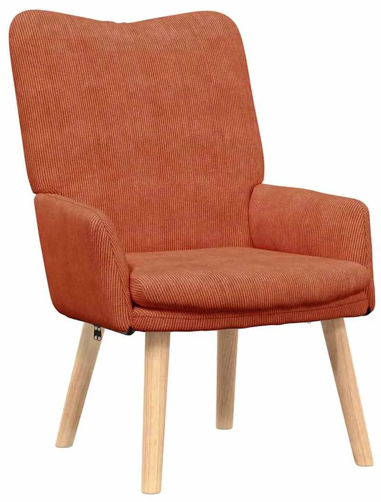 Poltrona Relaxante vidaXL Vermelha Laranja Tecido Cordonê