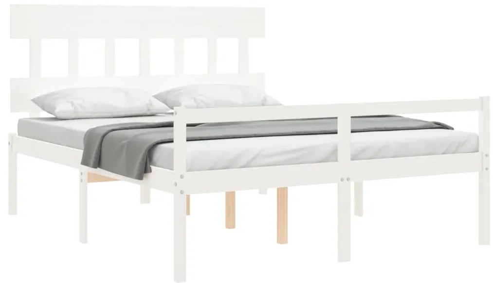 Cama para idosos king size com cabeceira madeira maciça branco