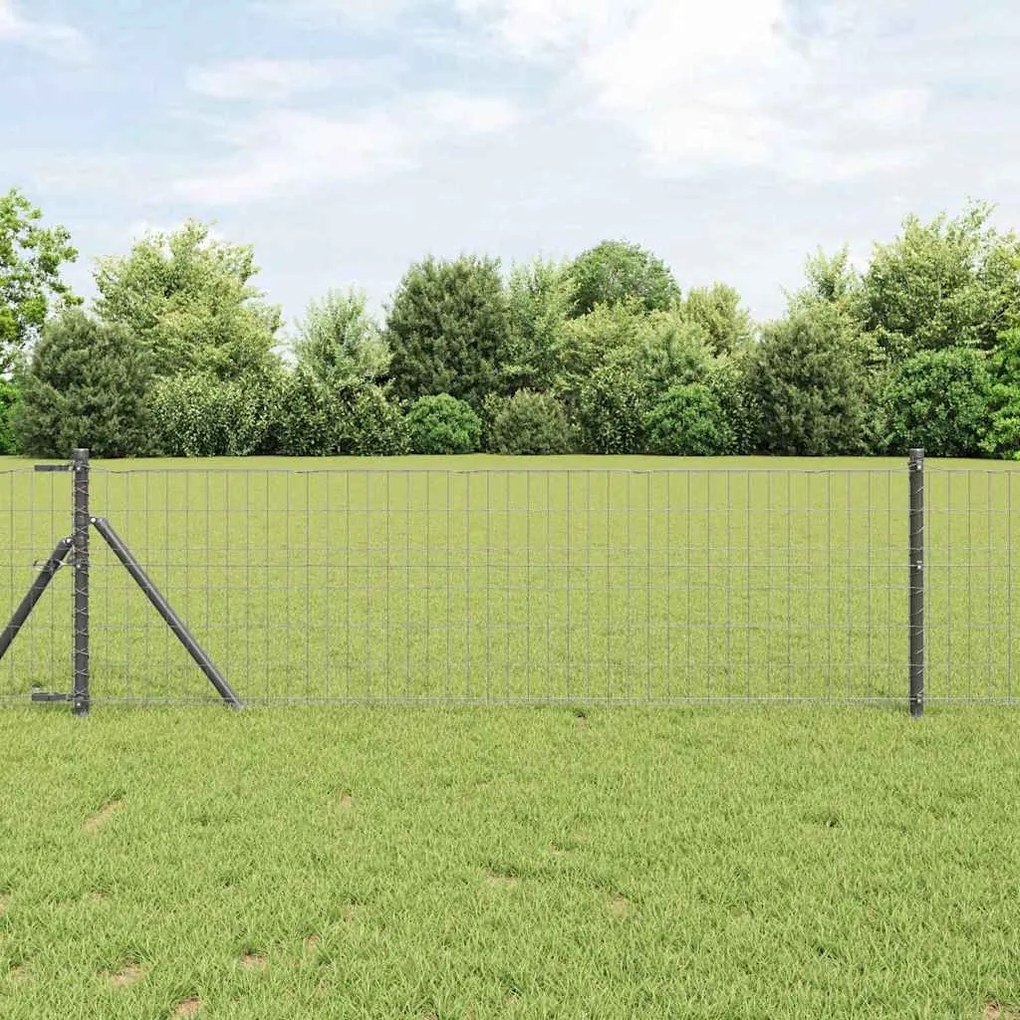 Cercas Euro com 13 Postes 0,4 x 50m em Aço Galvanizado Cinza