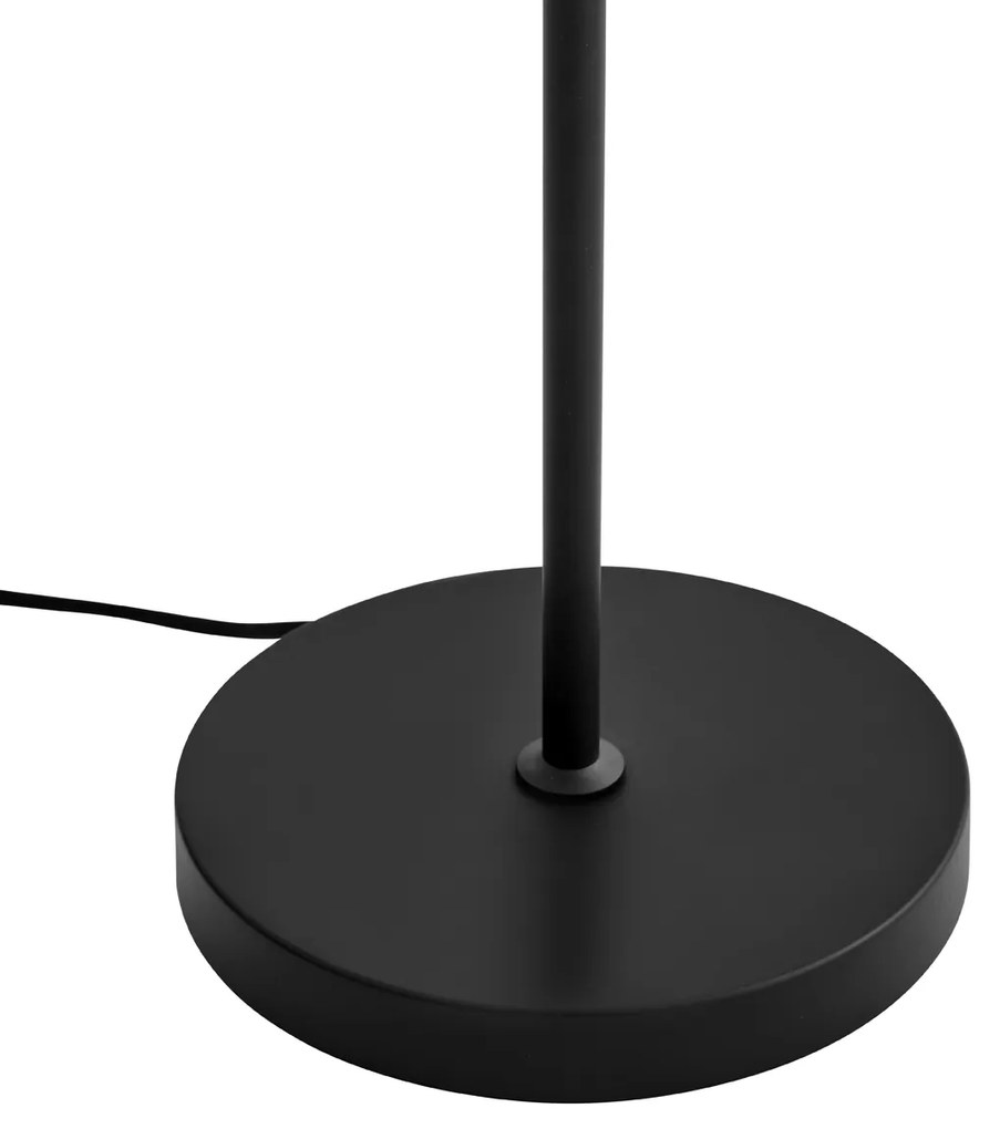 Candeeiro de pé Art Deco preto com vidro fumê - Vidro