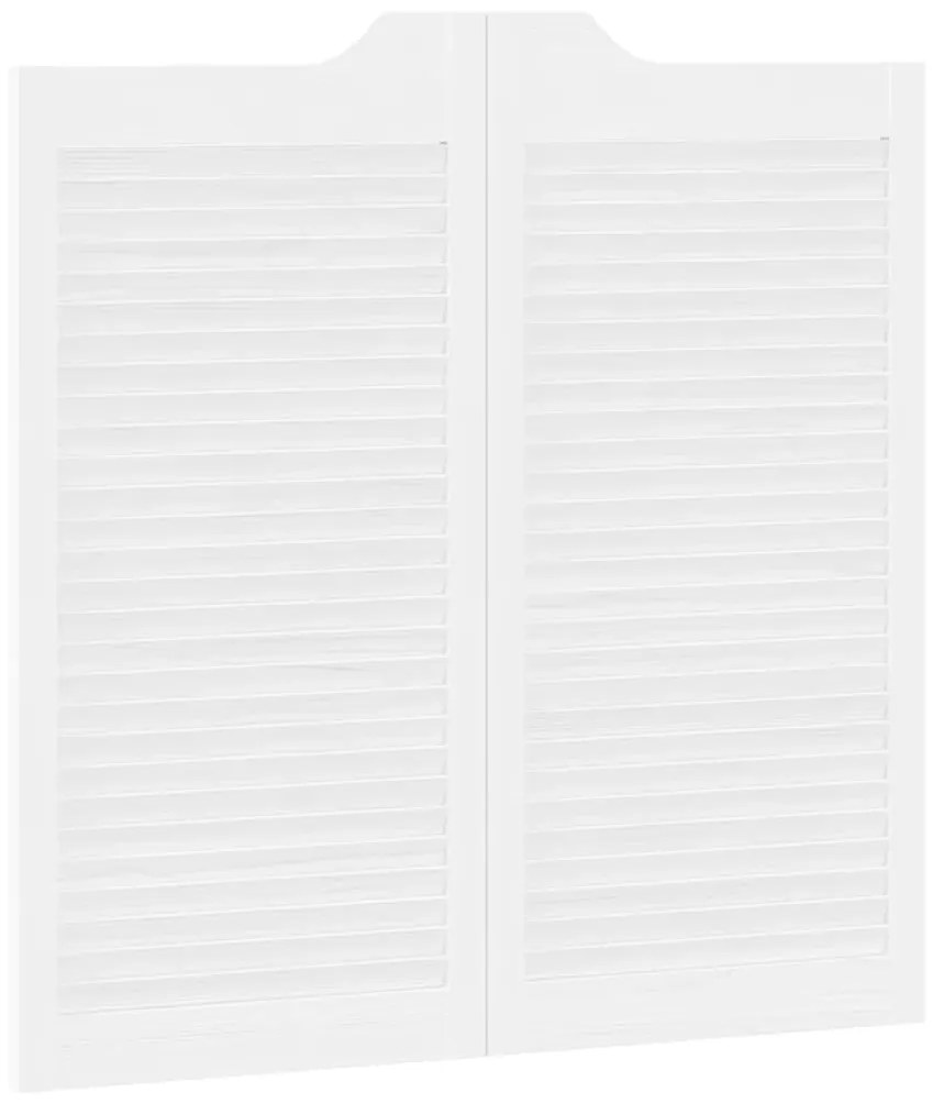 Portas de batente design de persiana 1-Par 100x100 cm branco
