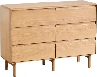 Cómoda De 6 Gavetas 120x40 Cm Em Madeira Treveris Castanho Roble - Sklum