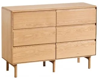 Cômoda De Madeira Treveris Com 6 Gavetas Castanho Roble - Sklum