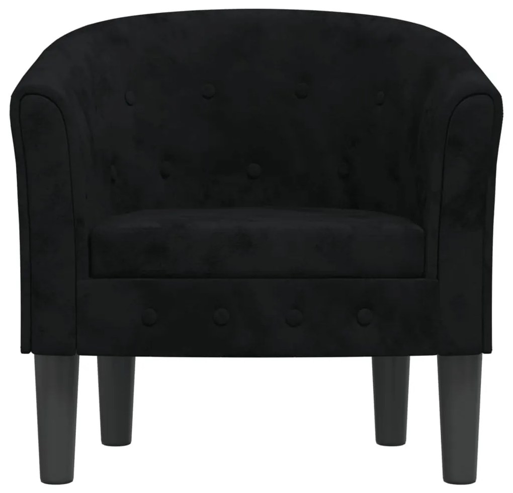 Poltrona Iris - Em Veludo - Cor Preto - 70x56x68 cm - Assento, Encosto