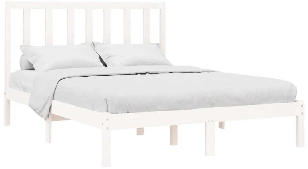 Estrutura de cama 120x200 cm madeira maciça branco