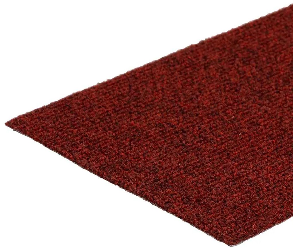 Tapetes de escada adesivos 30 pcs 60x25 cm retangular vermelho