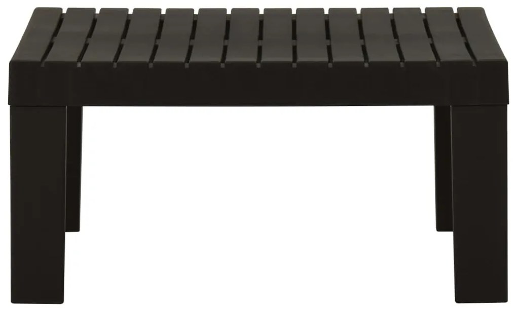 2 pcs conjunto lounge de jardim c/ almofadões plástico cinzento