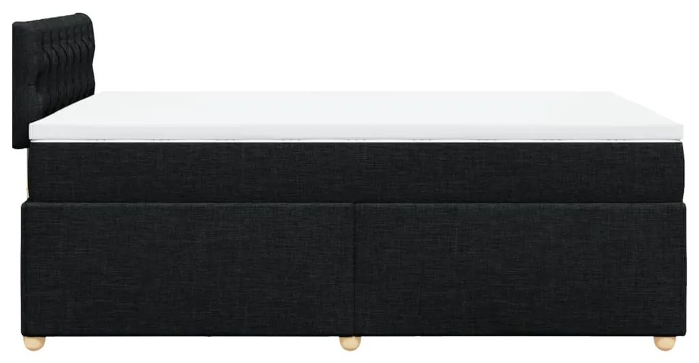 Cama boxspring com colchão 120x190 cm tecido preto