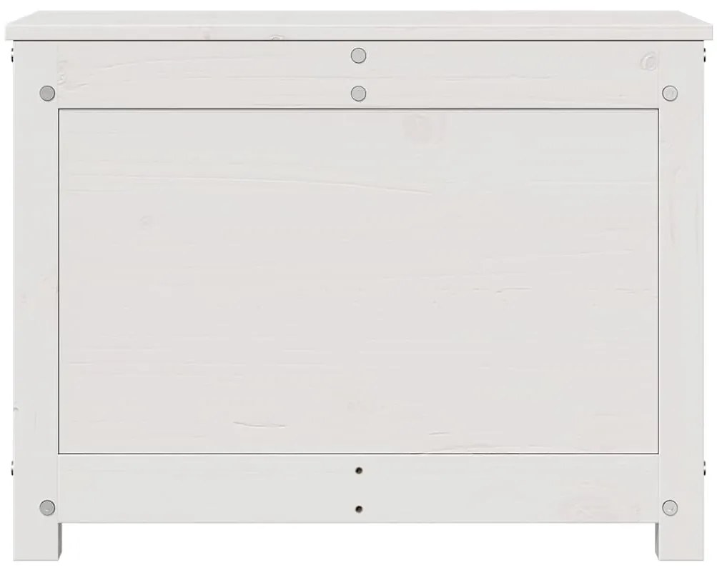 Caixa de arrumação 60x32x45,5 cm madeira de pinho maciça branco