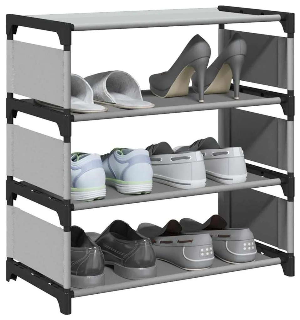 vidaXL Sapateira 4 camadas 54x28x55 cm tecido não tecido cinzento