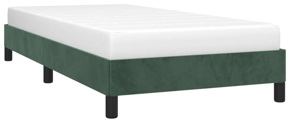 Estrutura de cama sem colchão 90x190 cm veludo verde-escuro