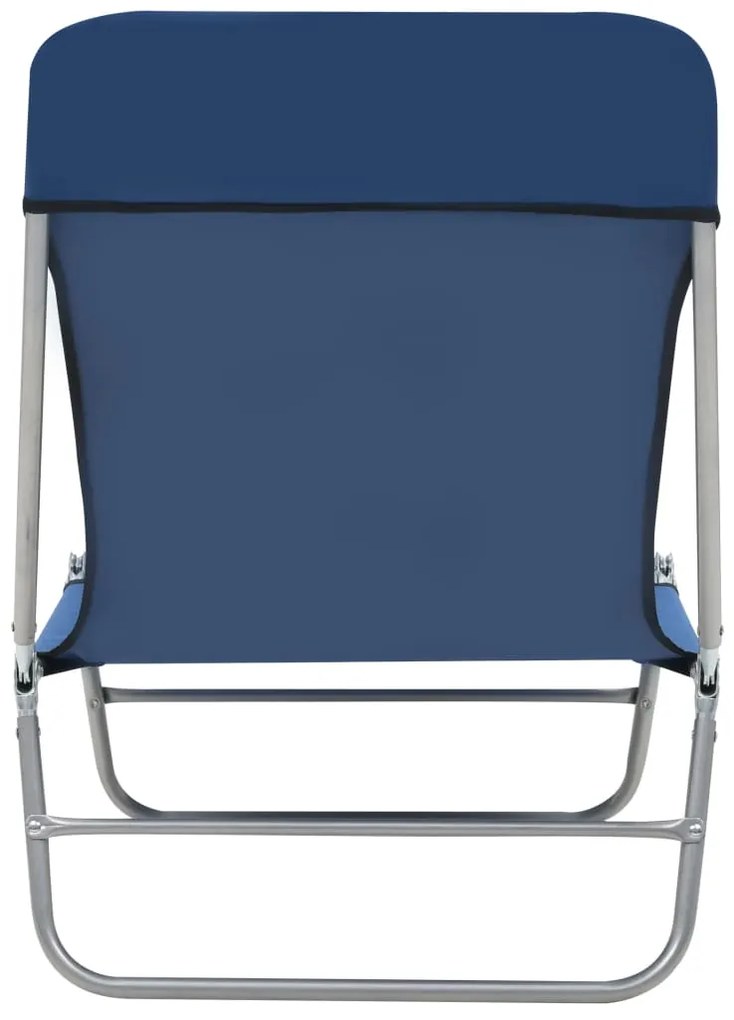 Espreguiçadeiras dobráveis 2 pcs aço e tecido azul