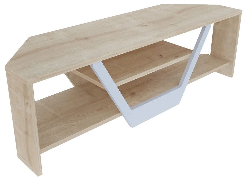 Móvel TV Sares – Branco Carvalho – 120x35x36,8 cm