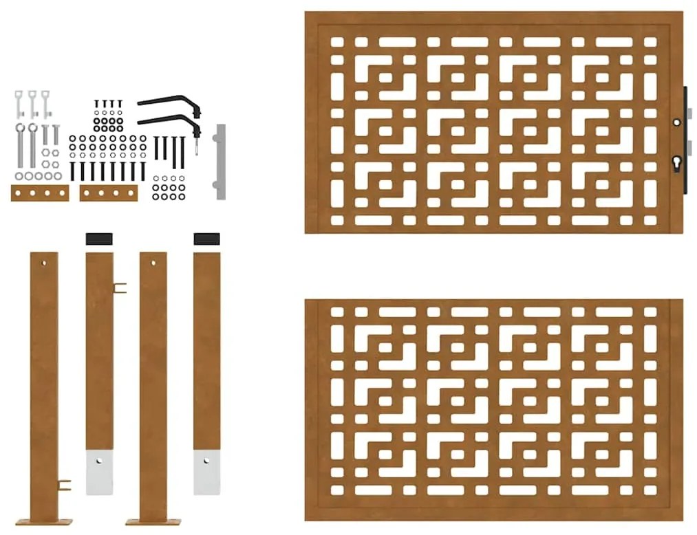 Portão de jardim 105x105 cm design cruzado de aço resistente