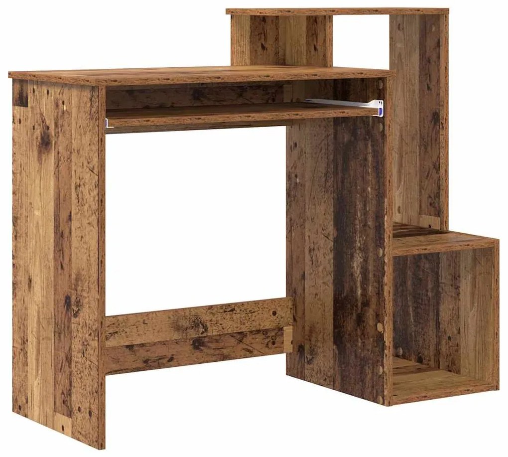 Mesa de Computador Castanha Madeira Antiga Madeira Engenheirada