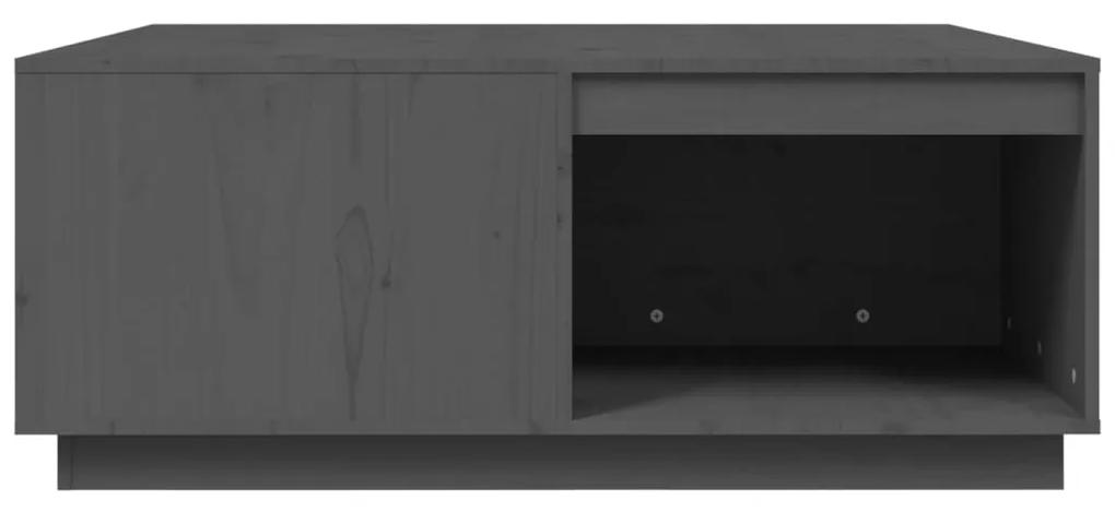 Mesa de centro 100x101x40,5 cm madeira de pinho maciça cinzento