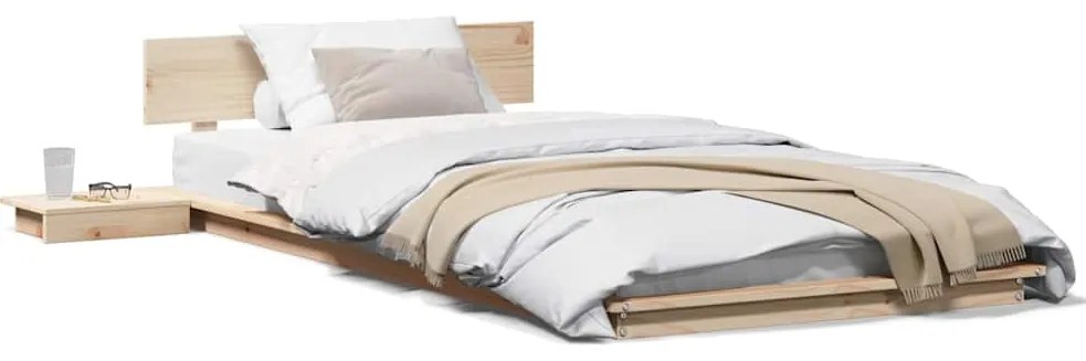 Estrado de Cama com Mesas de Cabeceira 80x200cm Madeira Sólida