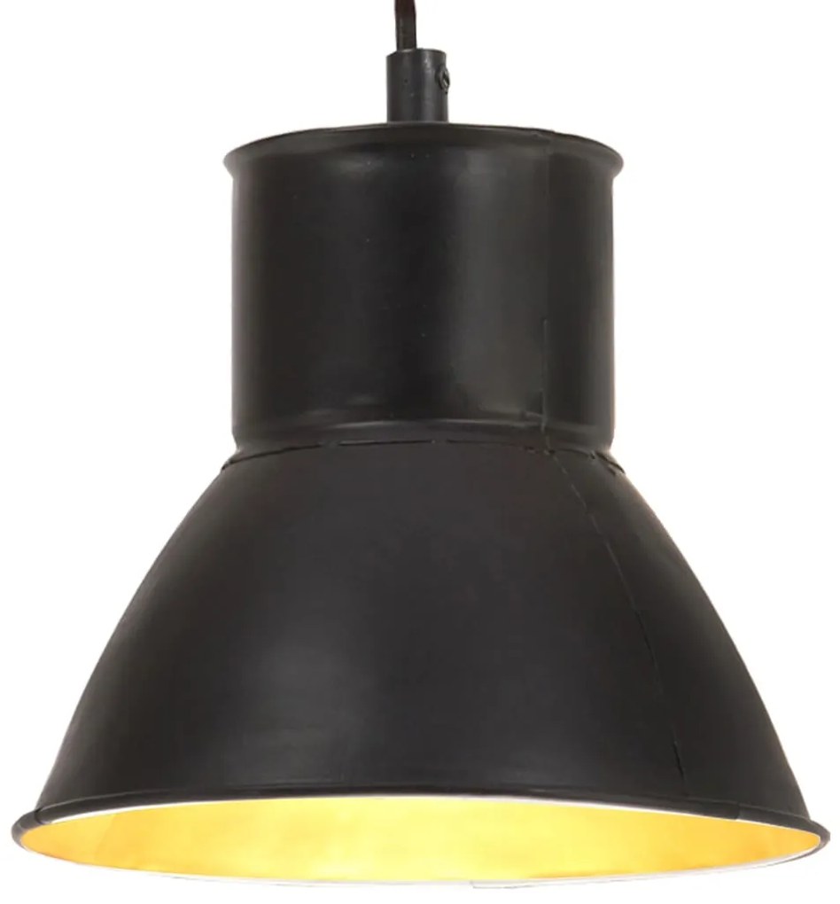 vidaXL Candeeiro suspenso redondo 25 W 17 cm E27 preto