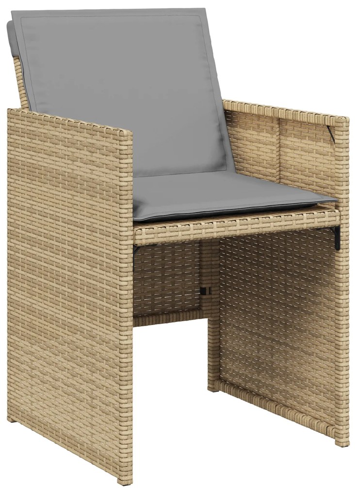 Conjunto de Jantar de Jardim com 9 Peças Almofadas Rattan Poliéster Be