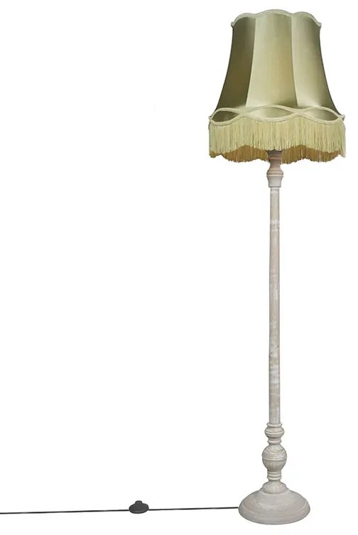 Candeeiro de pé retro cinzento com cúpula verde Granny - Classico Retro