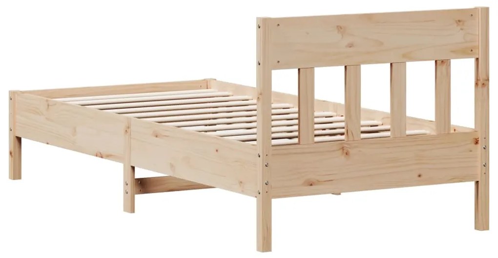 Estrutura de cama com cabeceira 90x190 cm pinho maciço