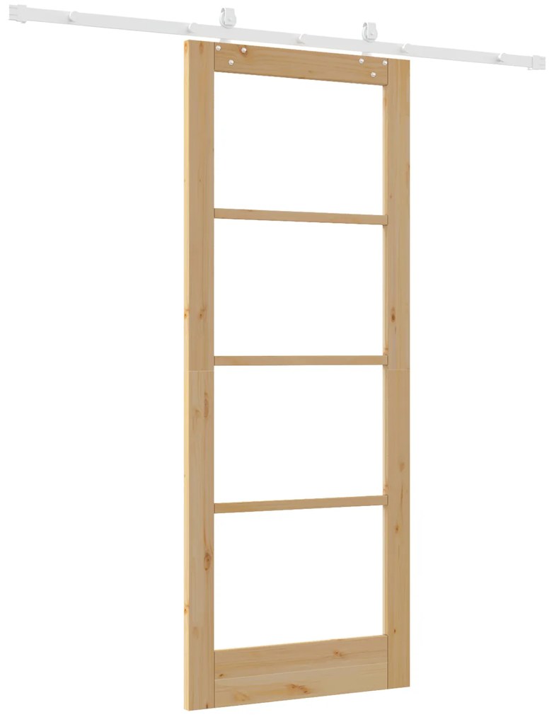 Porta Deslizante vidaXL com Conjunto de Hardware 83x211 cm Madeira Sól
