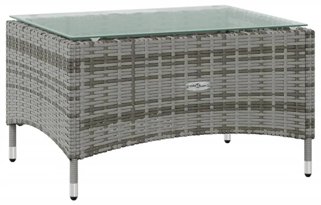 16 pcs conjunto lounge de jardim c/ almofadões vime PE cinzento