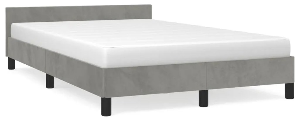 vidaXL Estrutura de cama sem colchão cinza claro Veludo