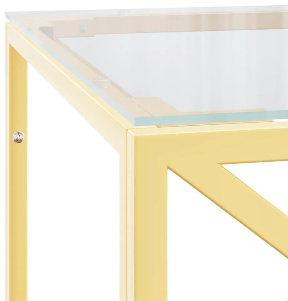 Mesa de centro 110x45x45 cm aço inoxidável e vidro