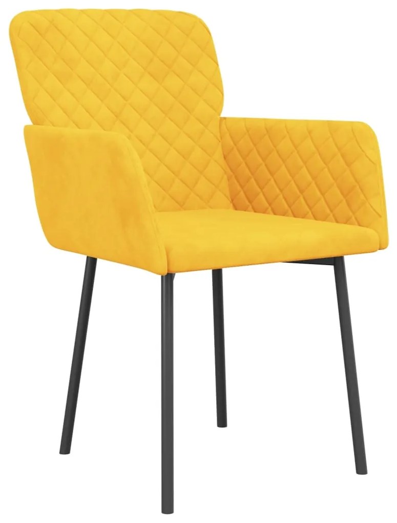 Cadeiras de jantar 2 pcs veludo amarelo