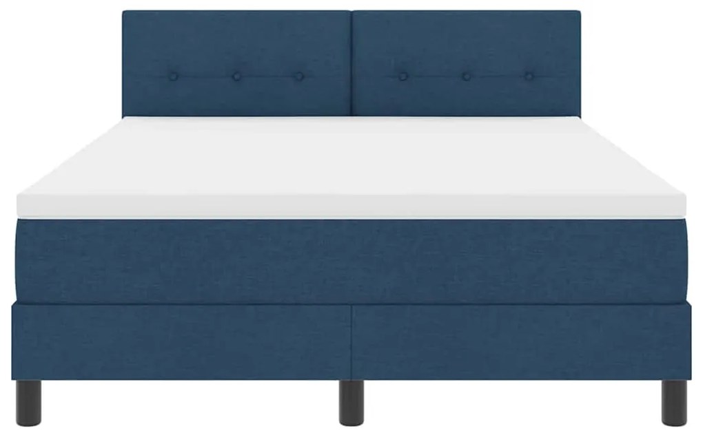 Cama Box com Colchão &amp; LED Azul 140x200 cm Tecido